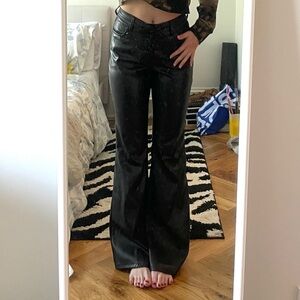 Revolve AFRM Lace Up Flare Leather Pants